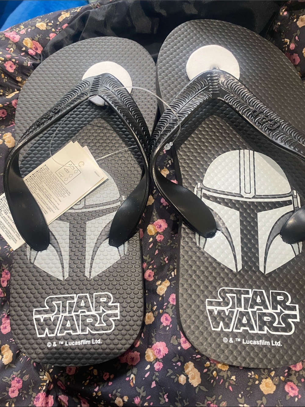Gap Star Wars Black and White Mandalorian Flip Flops